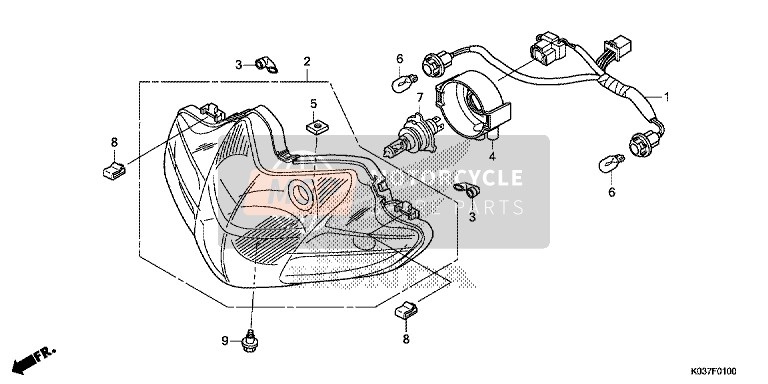 Honda AFS110CSF 2015 Headlight for a 2015 Honda AFS110CSF